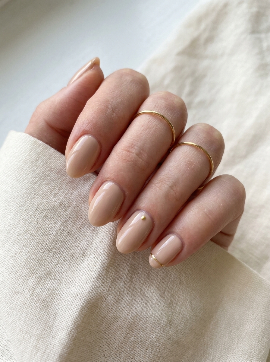 Nude Gold Nails als Goldene Nägel Inspiration 2026